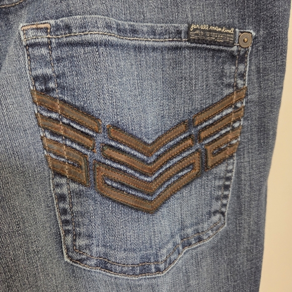7 For All Mankind Mens Standard Fit Chevron Pocket Button Fly Jeans Size 32 - Picture 6 of 8